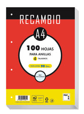 RECAMBIO A4 100H 90GR HORIZONTAL 4 TALADROS | 1 UNIDADES | (PACSA)